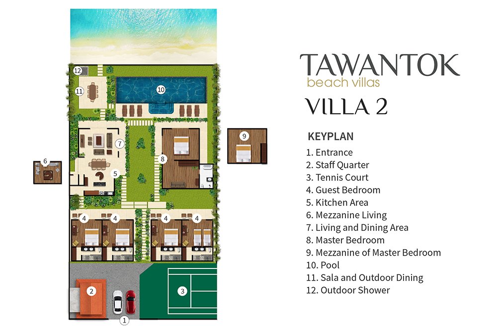 Tawantok Beach Villas - Villa 2 Floorplan